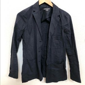 Vince Womens Jacket Size 4 Navy Blue Long Sleeve Blazer